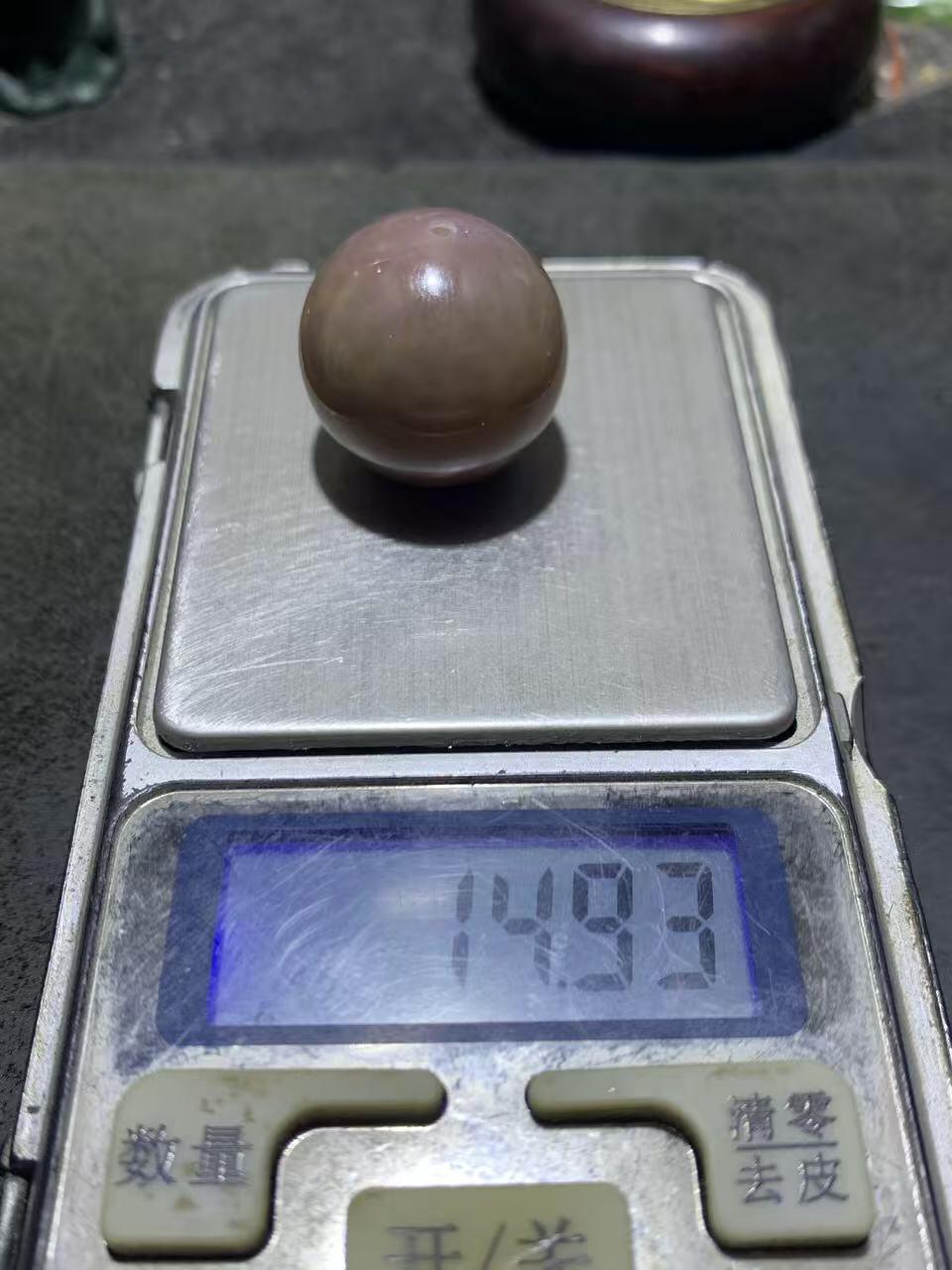 精美高玉化冻料飘紫罗兰战国红玛瑙圆珠一个