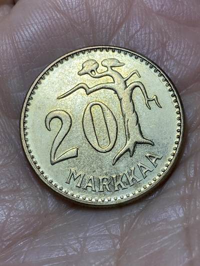 2025年第一百二十八场(总第一百五十四场）外国好品散币、邮币封和邮票场(免佣金) - 少见好品–芬兰🇫🇮1959年20马克(S标)