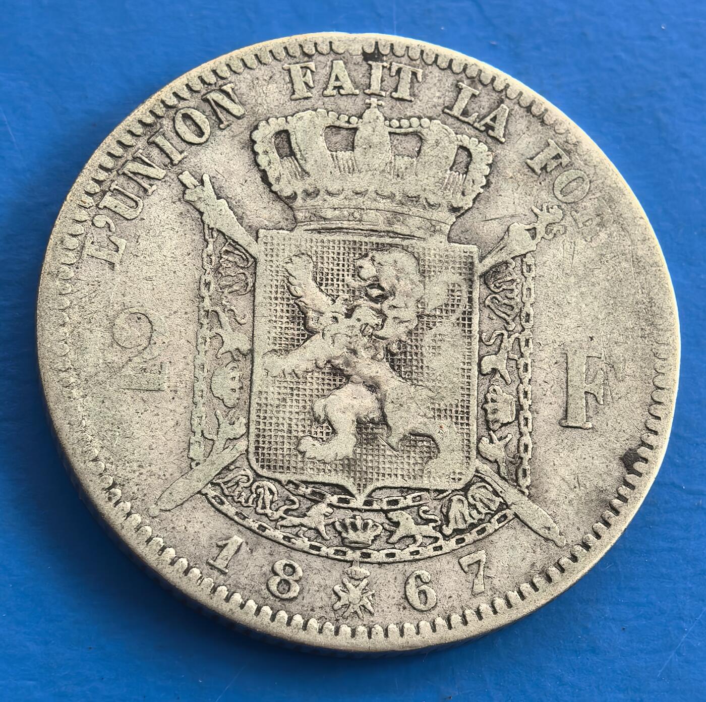 外国优质老铜币银币，周六九点倒数截拍，满百包邮，可寄存半年，喜欢朋友微信扫描二维码可直接参拍 法国1867年2法郎银币