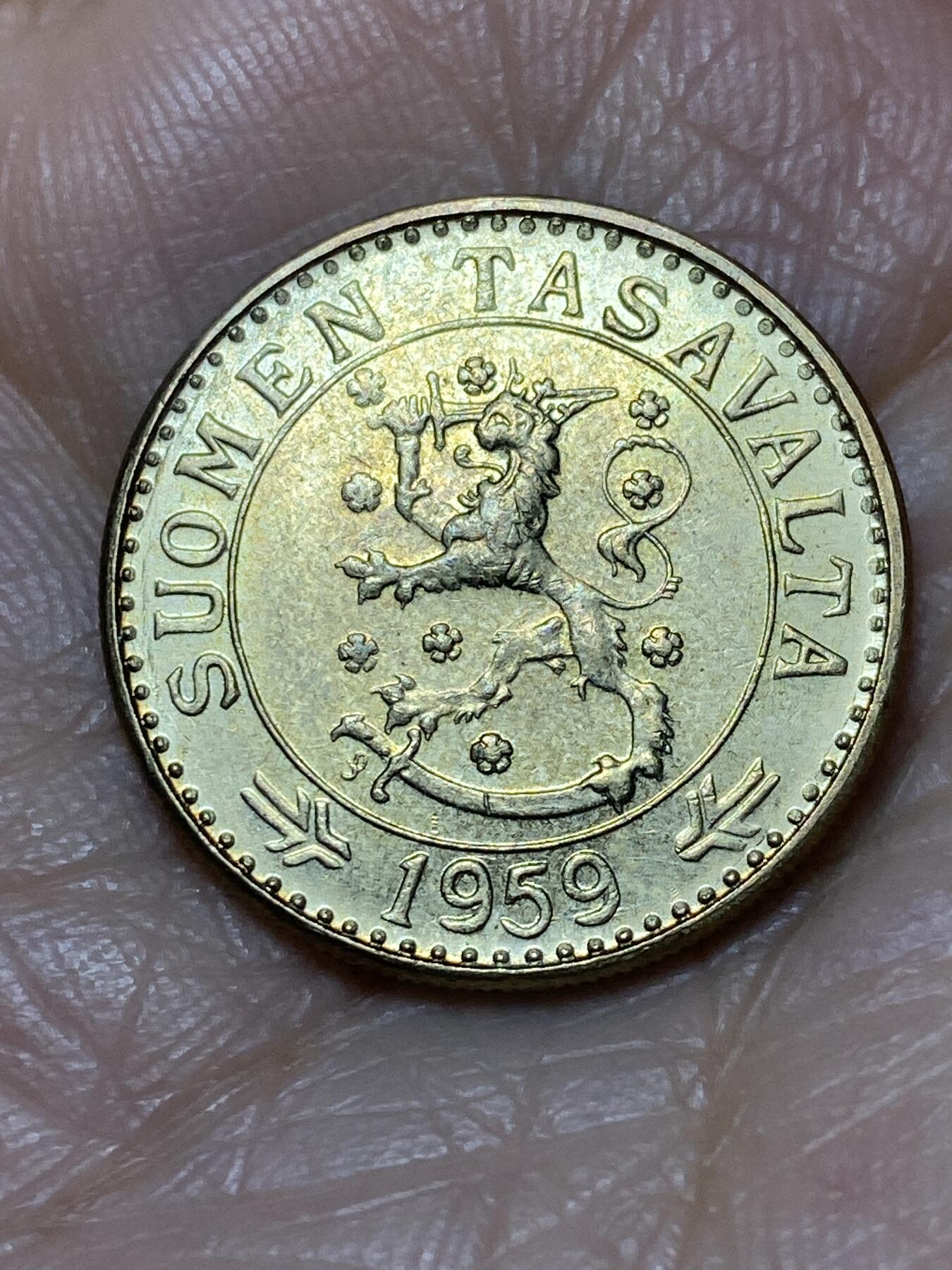 2025年第一百二十八场(总第一百五十四场）外国好品散币、邮币封和邮票场(免佣金) 少见好品–芬兰🇫🇮1959年20马克(S标)