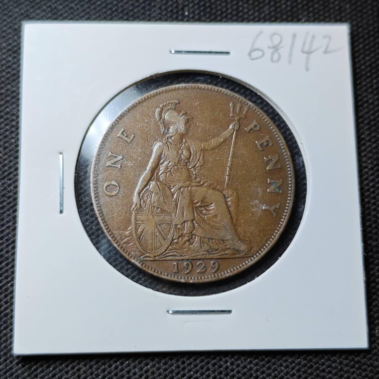 KK钱币收藏小铺  第368场  2月预留时间 周末发货  1929英国1便士铜币