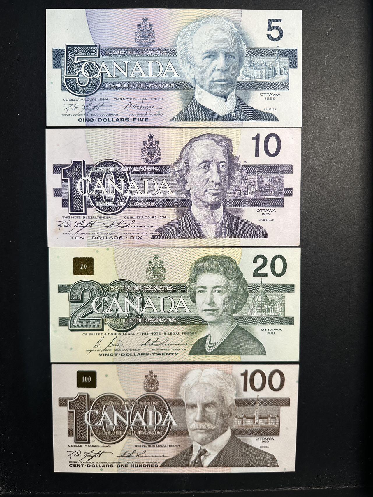 蒂克钱币-第47场 外国平价纸币拍卖 加拿大 1986-1991年 125加元纸币 AU- UNC