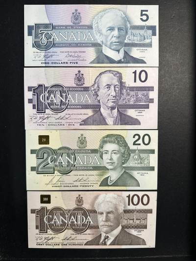 蒂克钱币-第47场 外国平价纸币拍卖 - 加拿大 1986-1991年 125加元纸币 AU- UNC