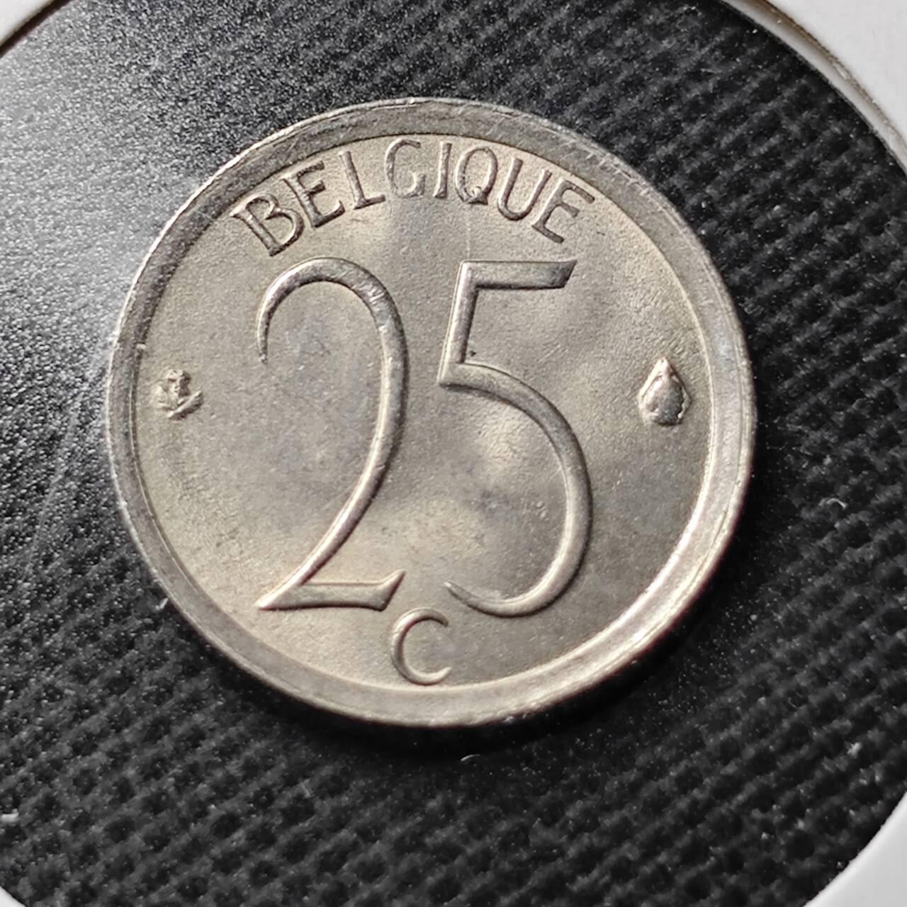 KK钱币收藏小铺  第368场  2月预留时间 周末发货  1964比利时25分 好品