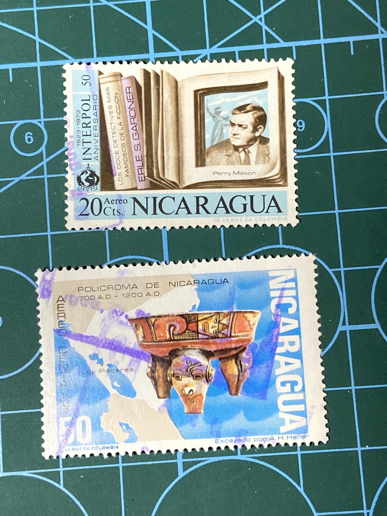 2025年第一百二十八场(总第一百五十四场）外国好品散币、邮币封和邮票场(免佣金) 尼加拉瓜🇳🇮邮票2枚