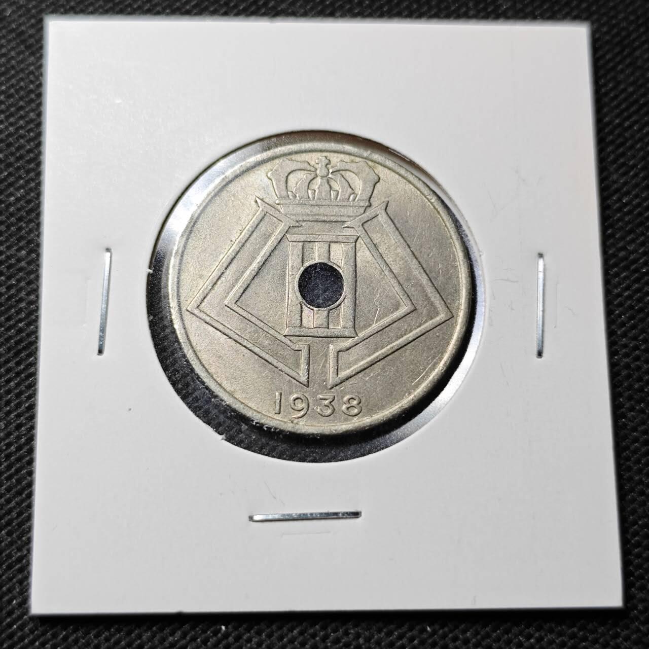 KK钱币收藏小铺  第368场  2月预留时间 周末发货  1938比利时25分 品不错