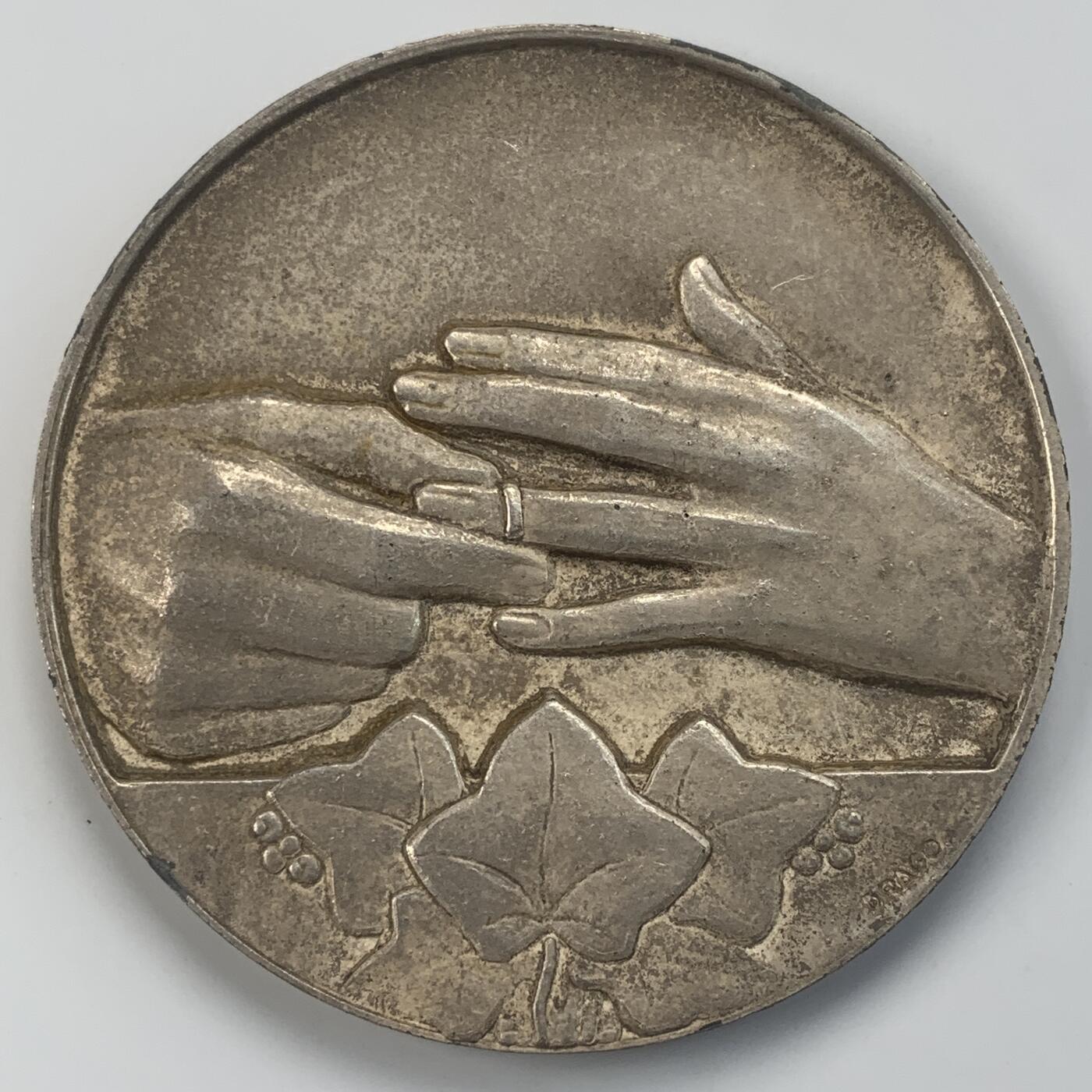 掌中浮雕-藏着的欧洲第041场 法国南部结婚祝愿合金章，67mm