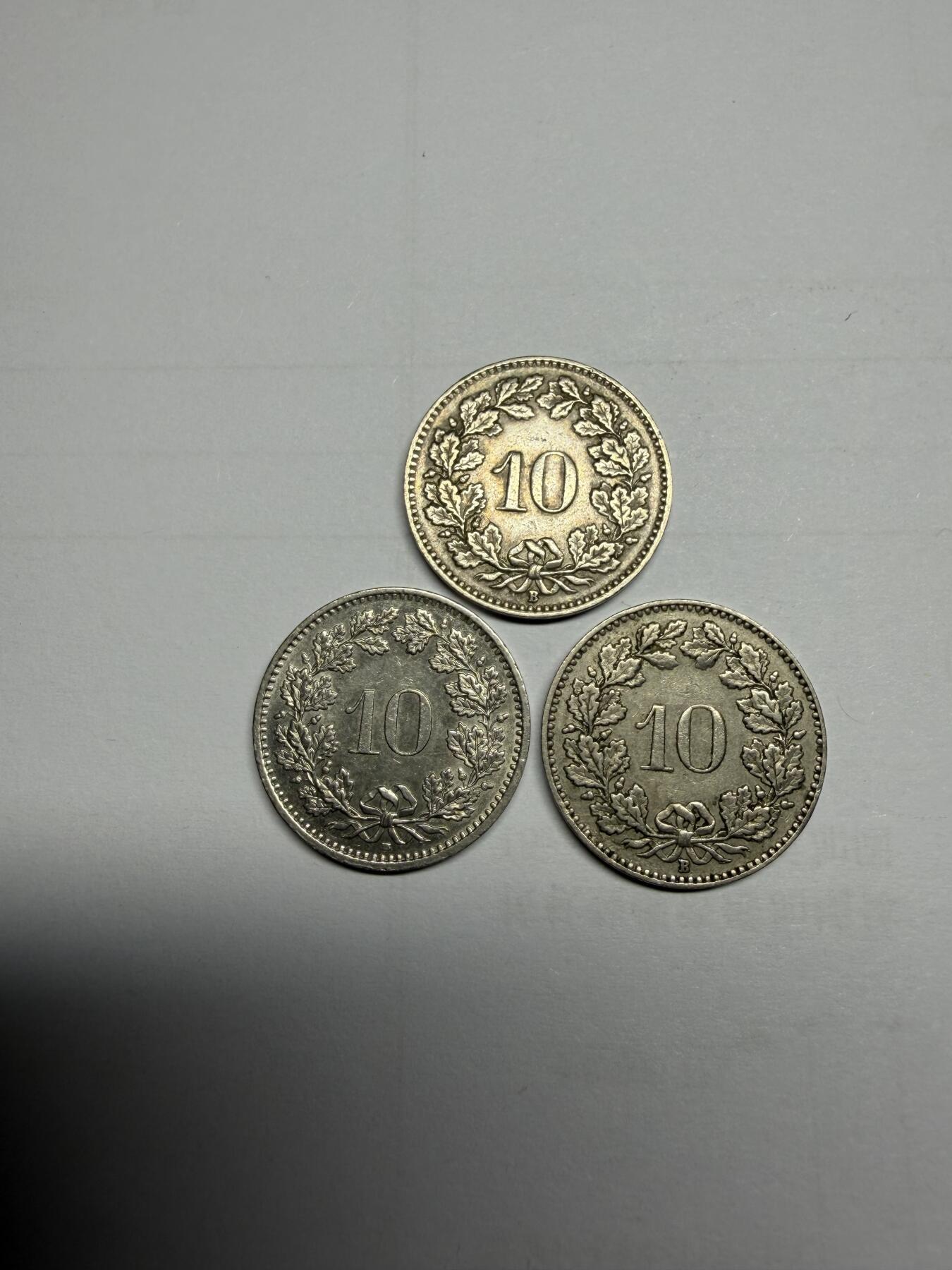 2025年集古藏今外币拍卖第十期-第5场—（总第285拍），可以寄存60天，满160元包邮。 瑞士10生丁三枚