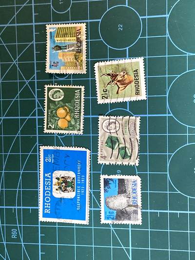2025年第一百二十八场(总第一百五十四场）外国好品散币、邮币封和邮票场(免佣金) - 罗德西亚邮票6枚