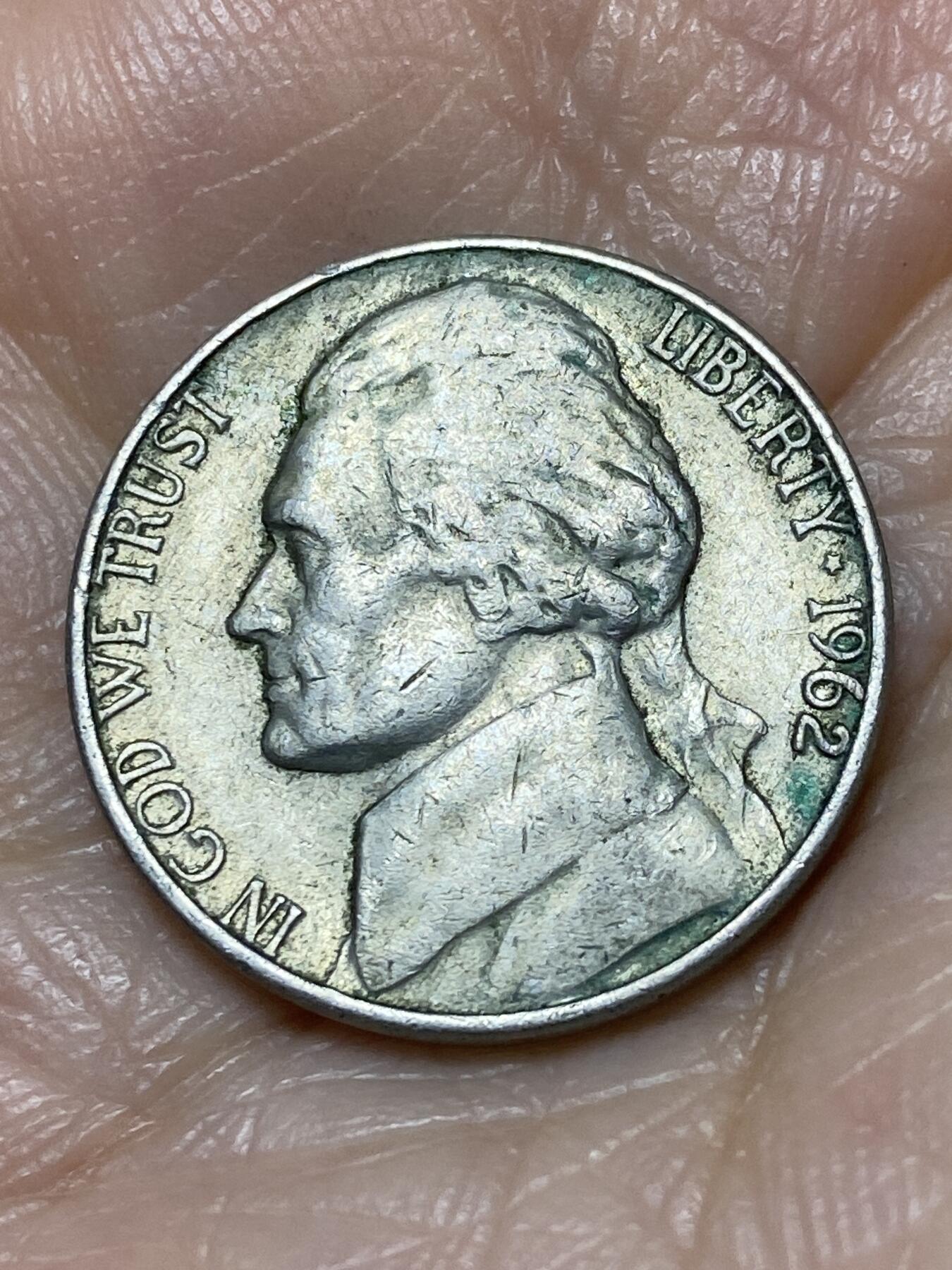 2025年第一百二十八场(总第一百五十四场）外国好品散币、邮币封和邮票场(免佣金) 美国🇺🇸1962年5分(杰斐逊5分第三版，D标丹佛造)