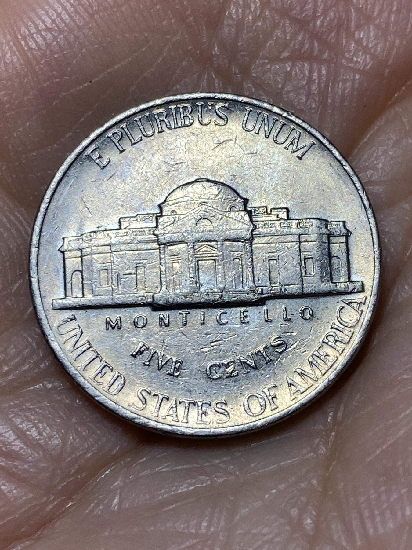 2025年第一百二十八场(总第一百五十四场）外国好品散币、邮币封和邮票场(免佣金) 美国🇺🇸1990年5分(杰斐逊5分第三版，D标丹佛造)