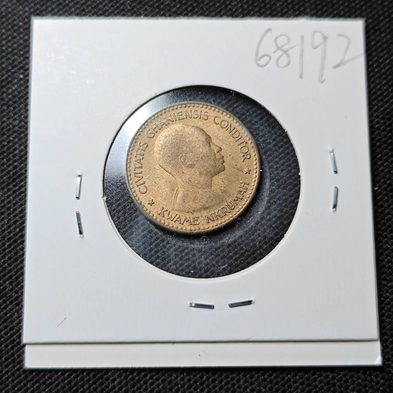 KK钱币收藏小铺  第368场  2月预留时间 周末发货  1958加纳1/2便士铜币