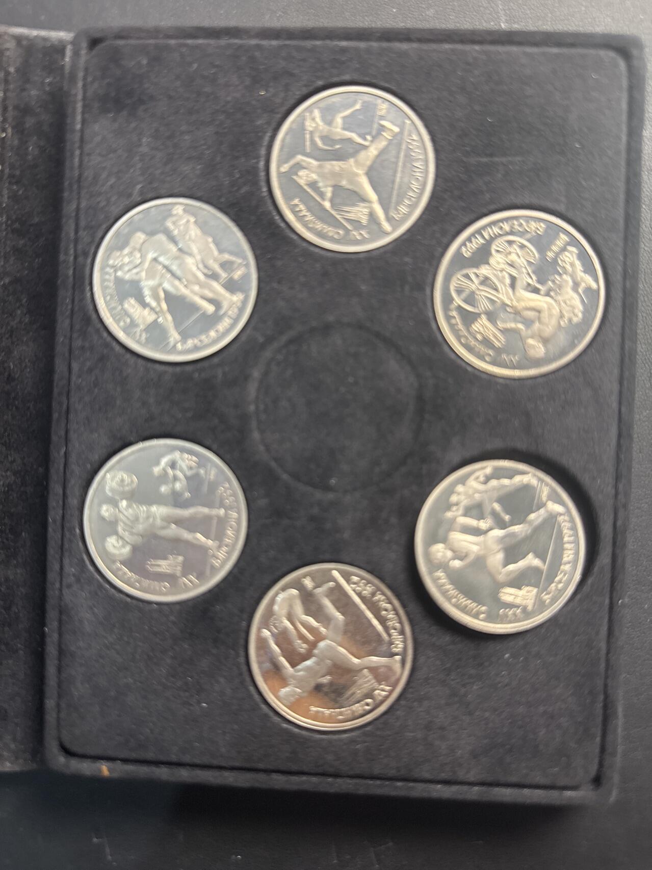 ❤️【币观天下】❤️ 第330期钱币拍卖- 2025.11.14周五晚上6点半场-长期征集拍品 苏联1991年巴塞罗那奥运会精制纪念币6枚套带盒证