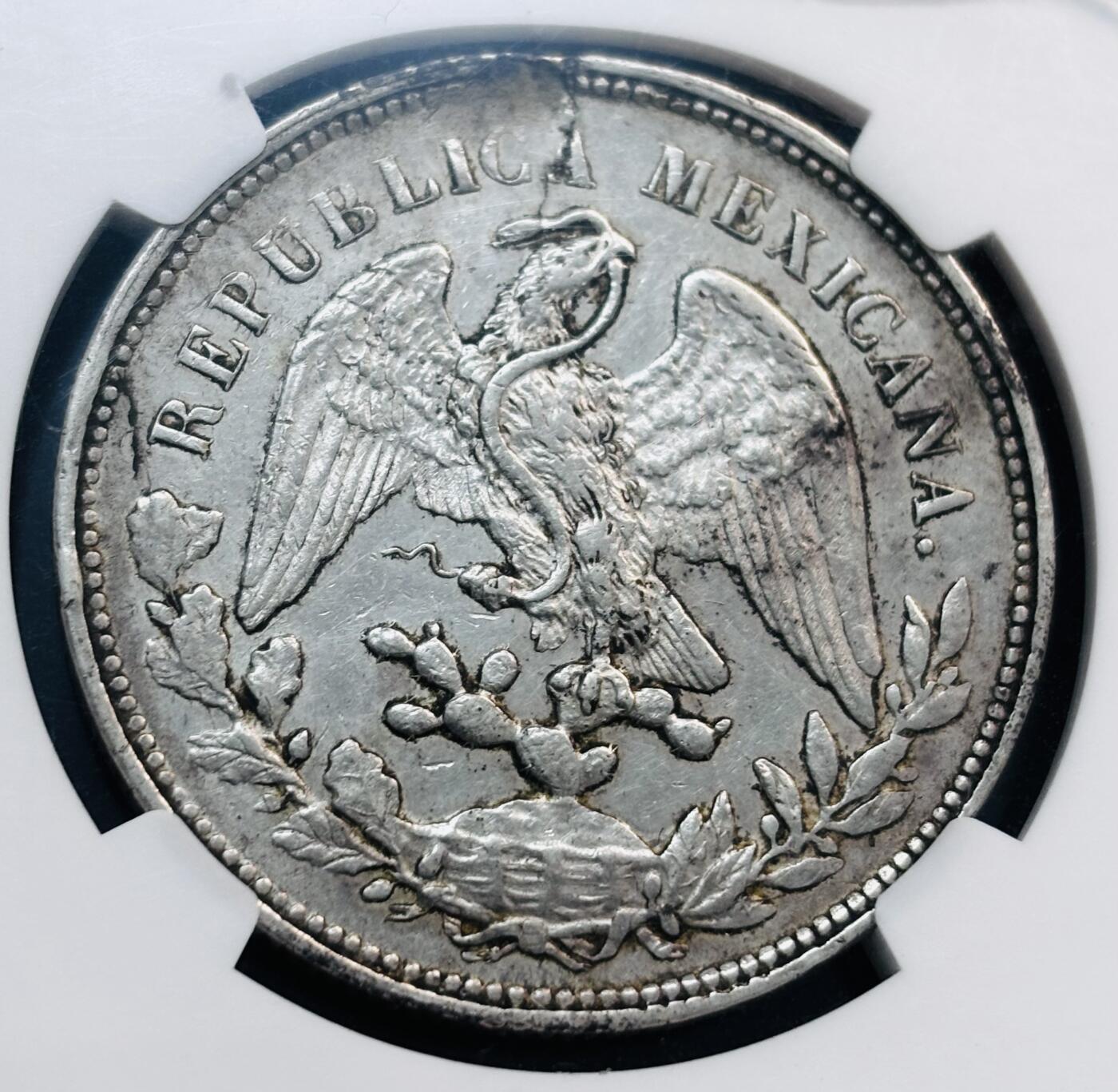 文馨钱币收藏第 281 场，【 长期接收代拍品】银元，银币，套币，纸币专场（本场截拍后休息三天，19 号发货） 1904 年墨西哥鹰洋 1 比索银元，NGC 评级 AUD