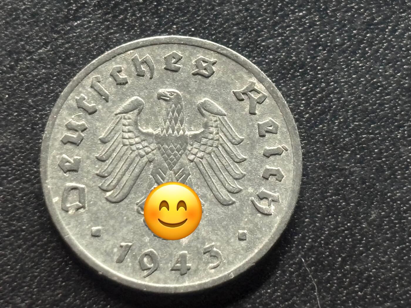 邮泉阁限时拍卖第三十五场补 德国硬币（第三帝国）专场（硬币在国外。请付邮费6元。） 德国第三帝国1943年1芬尼F版