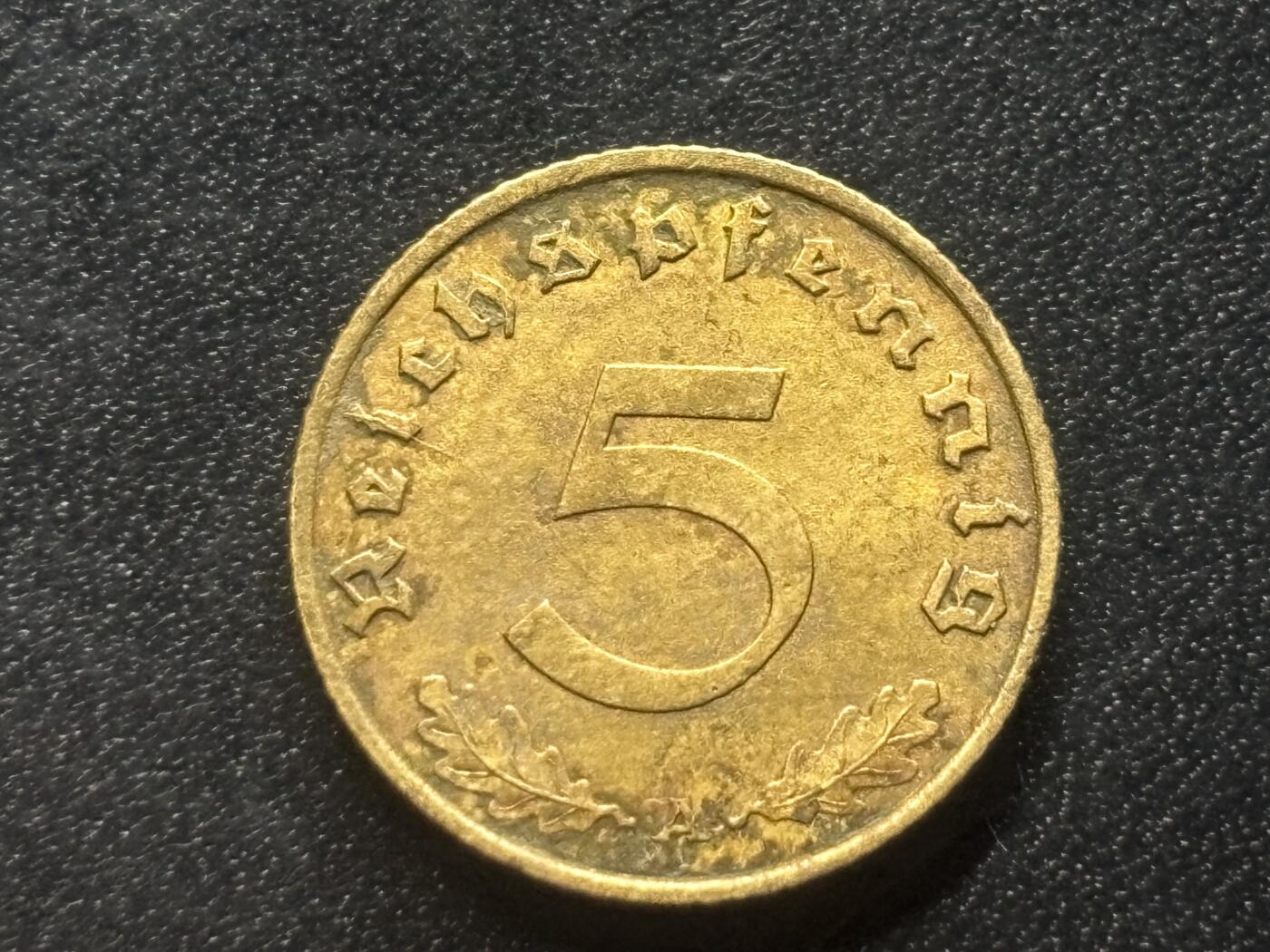 邮泉阁限时拍卖第三十五场补 德国硬币（第三帝国）专场（硬币在国外。请付邮费6元。） 德国第三帝国1938年5芬尼A版