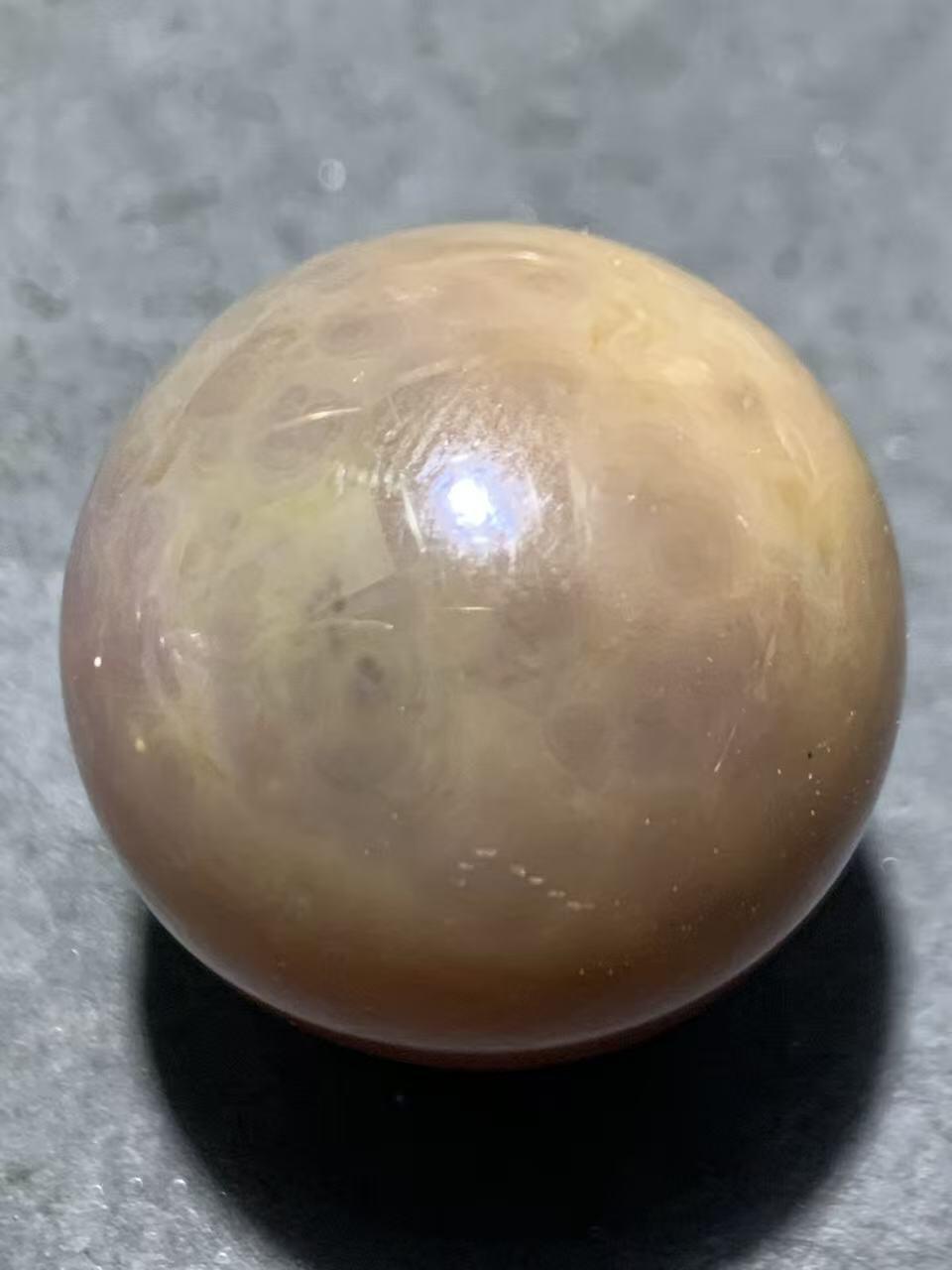 精美高玉化冻料飘紫罗兰战国红玛瑙圆珠一个