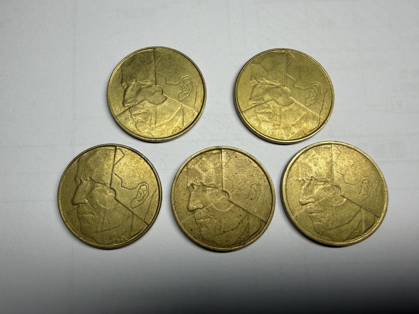 2025年集古藏今外币拍卖第十期-第5场—（总第285拍），可以寄存60天，满160元包邮。 比利时5法郎5枚