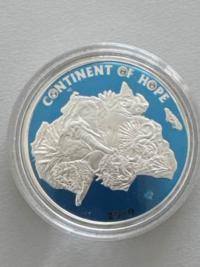 ❤️【币观天下】❤️ 第330期钱币拍卖- 2025.11.14周五晚上6点半场-长期征集拍品 - 科特迪瓦2010年大象🐘1000法郎彩色镶嵌钻石银币