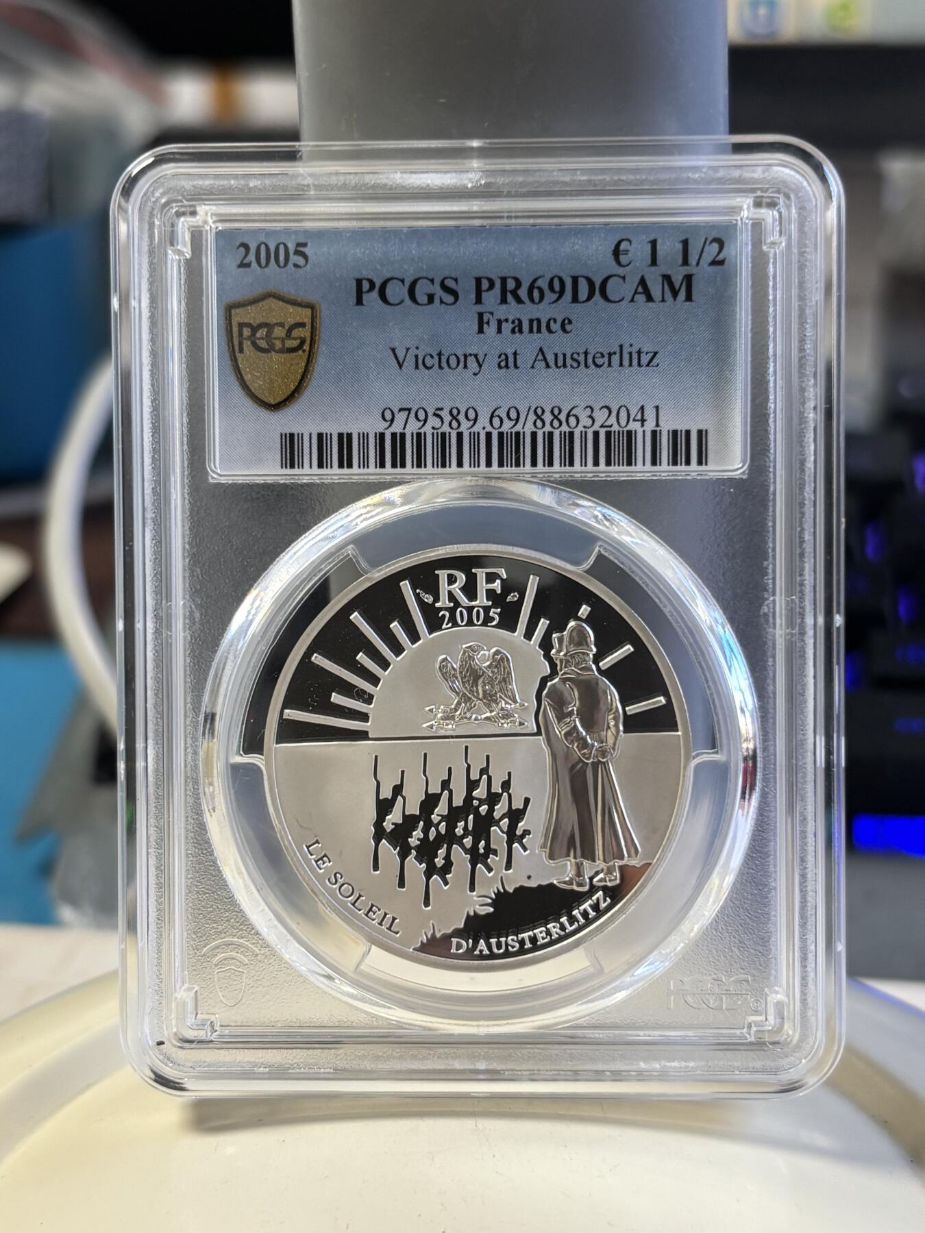 第181期拍卖 法国2005年奥斯特利茨战役200周年纪念银币PCGS-PR69,900银，22.2克，发行15000枚