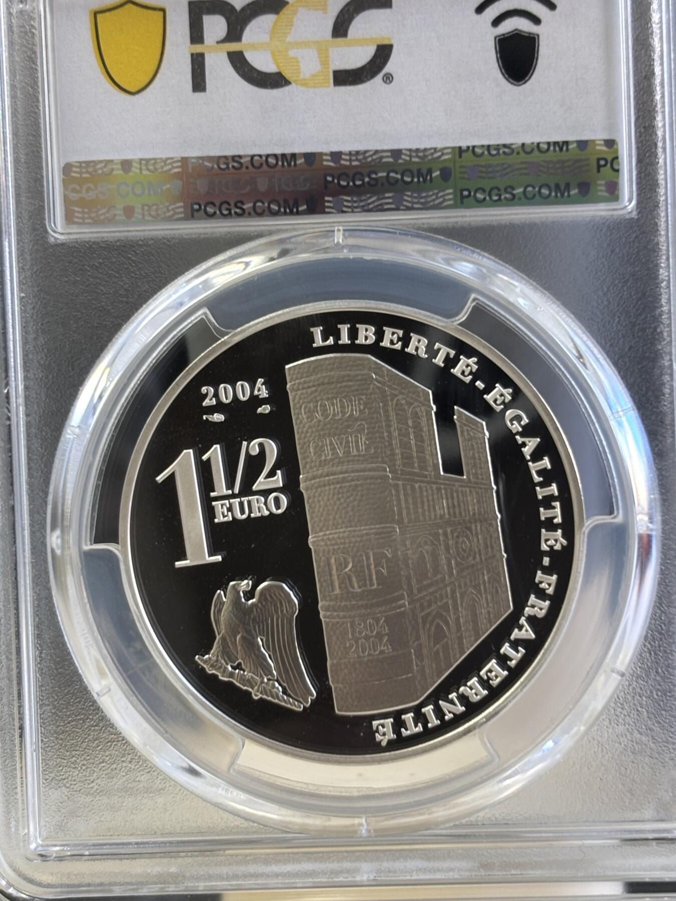 第181期拍卖 法国2004年拿破仑加冕两百周年精制纪念银币PCGS-PR69，900银，22.2克，发行20000枚