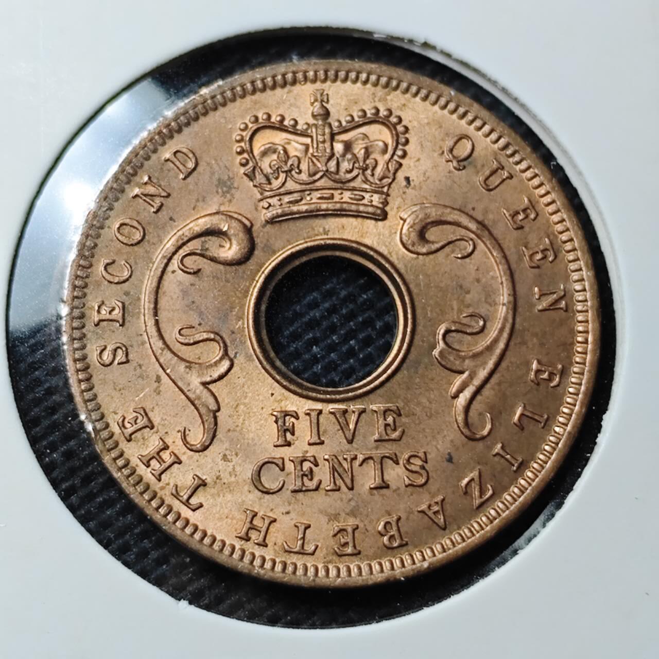 KK钱币收藏小铺  第368场  2月预留时间 周末发货  1963英属东非5分铜币 好品