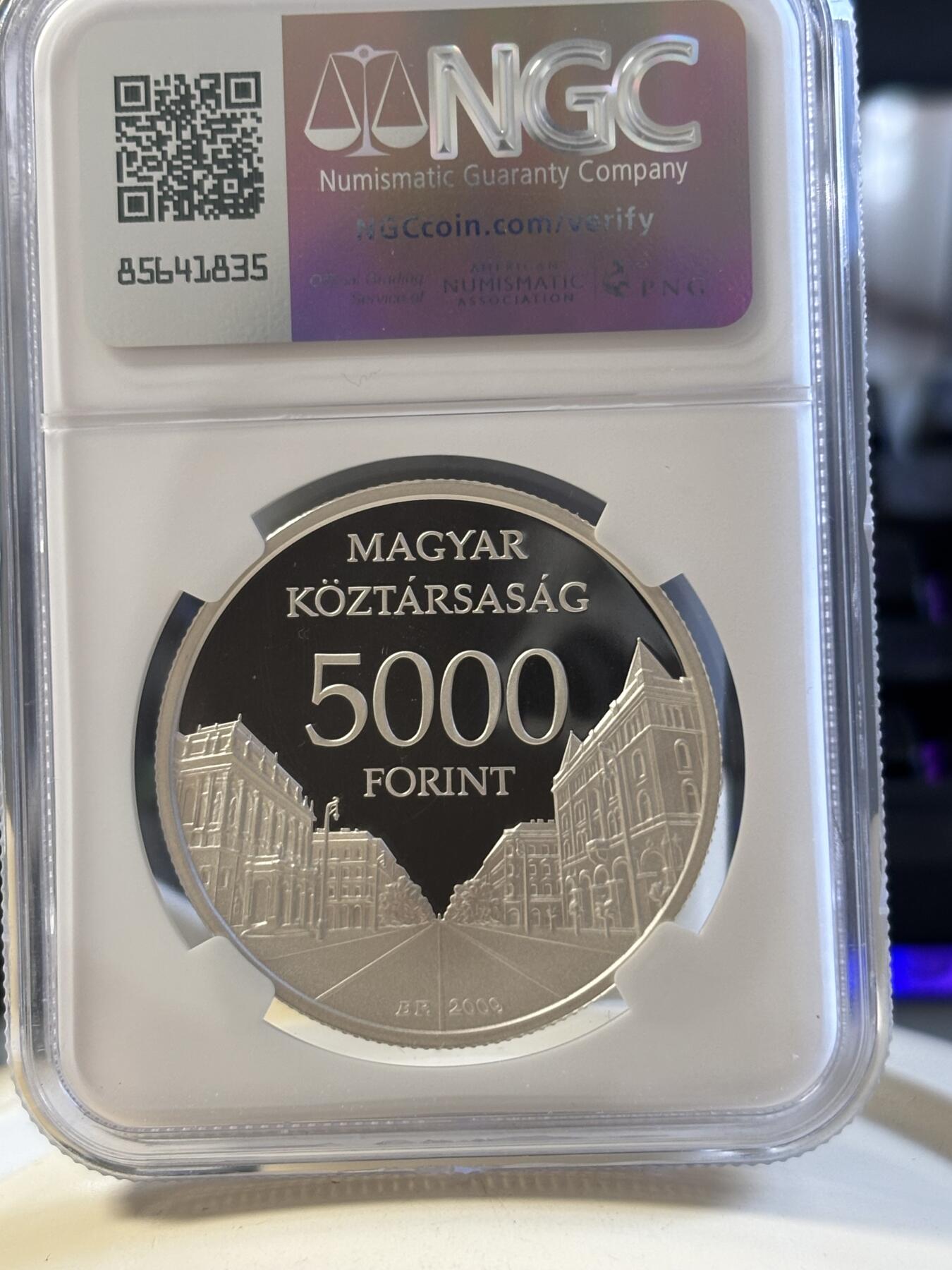 第181期拍卖 获奖匈牙利2009年世界遗产地布达佩斯精制纪念银币NGC-PF69,925银，31.46克，发行6000枚，获得克劳斯2011年度人民选择奖大奖