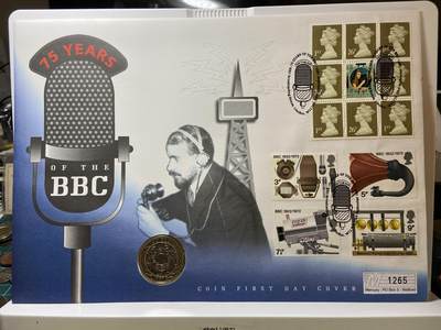 2025年第一百二十八场(总第一百五十四场）外国好品散币、邮币封和邮票场(免佣金) - 大型邮币封–英国🇬🇧1997年2英镑(1997年BBC广播电台成立75周年纪念封)