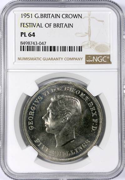 【雨安】【世界币章114期】2025-11-15 周六 19:30 保真 8秒倒数自动落锤 高效拍卖 - [评级欧洲] Great Britain 英国 1克朗 1951年 乔治六世 NGC-PL64