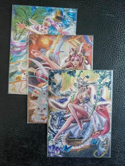 阳大大卡牌拍卖第82期（持续收拍品，周六晚上九点截拍，进群福利早知道） - 卡玩帕克 粗闪 寅虎姬编号1725  卯兔姬 春兔编号2099➕夏兔 共3张
