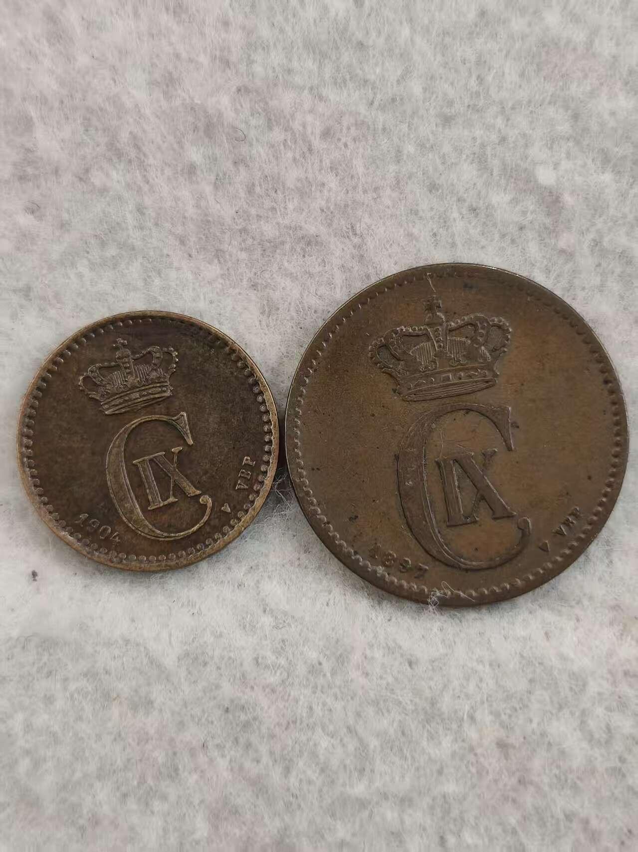 G&W世界散币，银币处理专场（第36场） 丹麦1，2欧尔  2枚