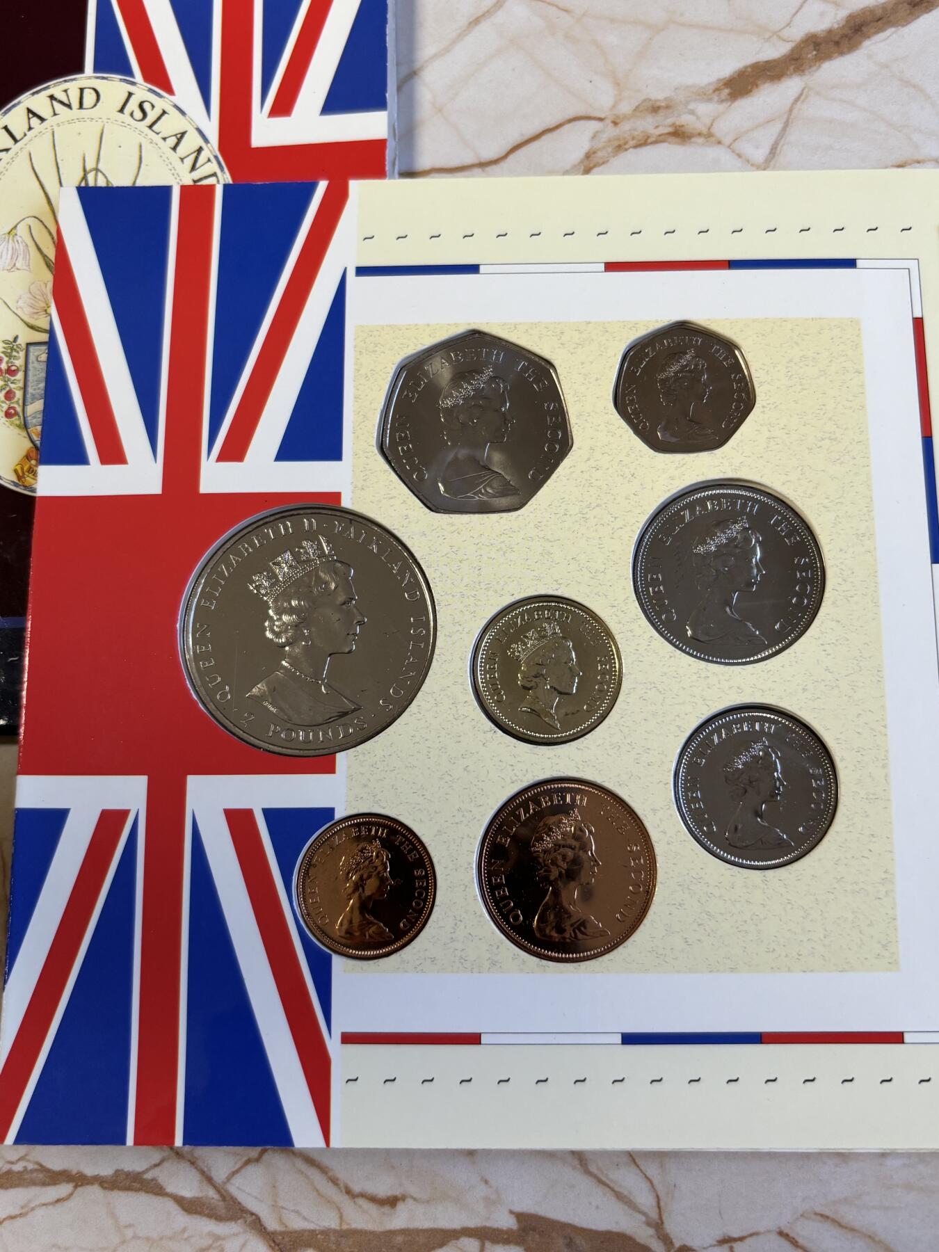 第181期拍卖 福克兰群岛 1992年 封装套币 全8枚 官方卡册装