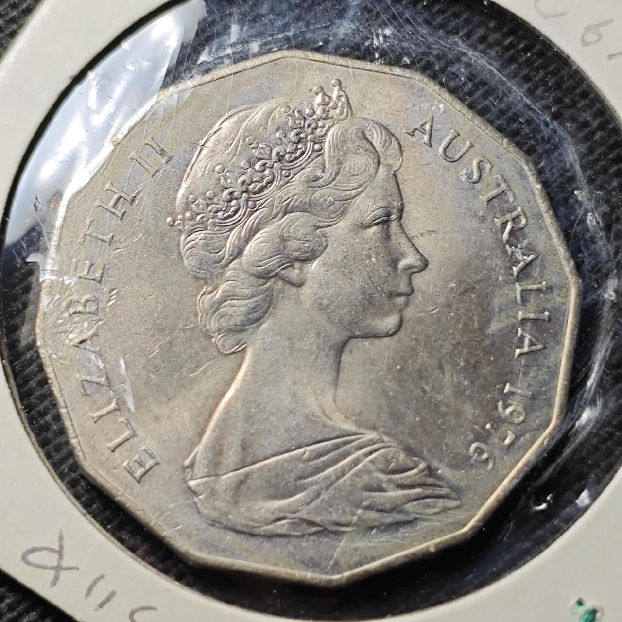 KK钱币收藏小铺  第369场  2月预留时间 周末发货  1976澳大利亚50分