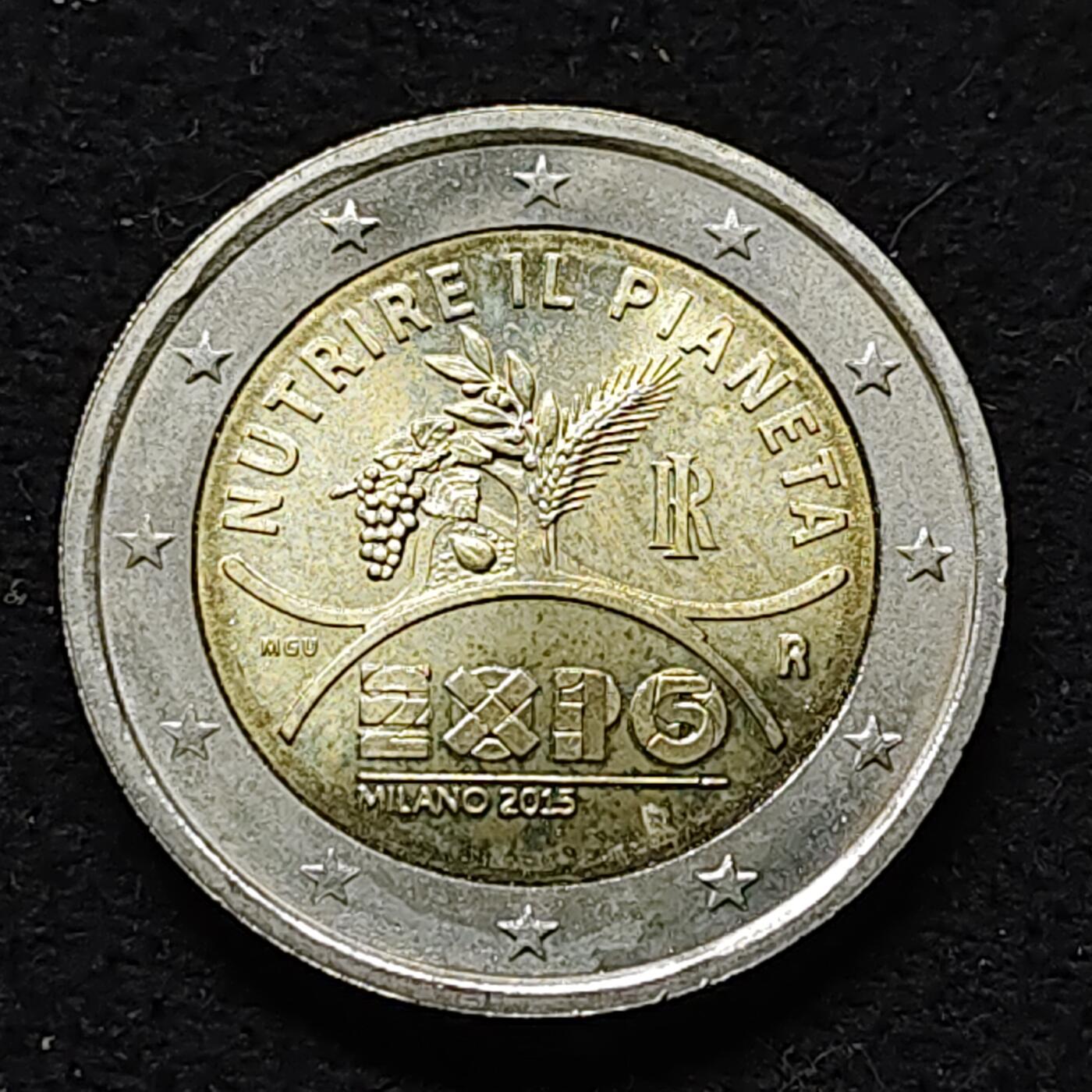 【全场包邮】纯粹捡漏拍476场（免费代拍第13场）调整中 意大利2015年2欧元米兰世博会双色纪念币