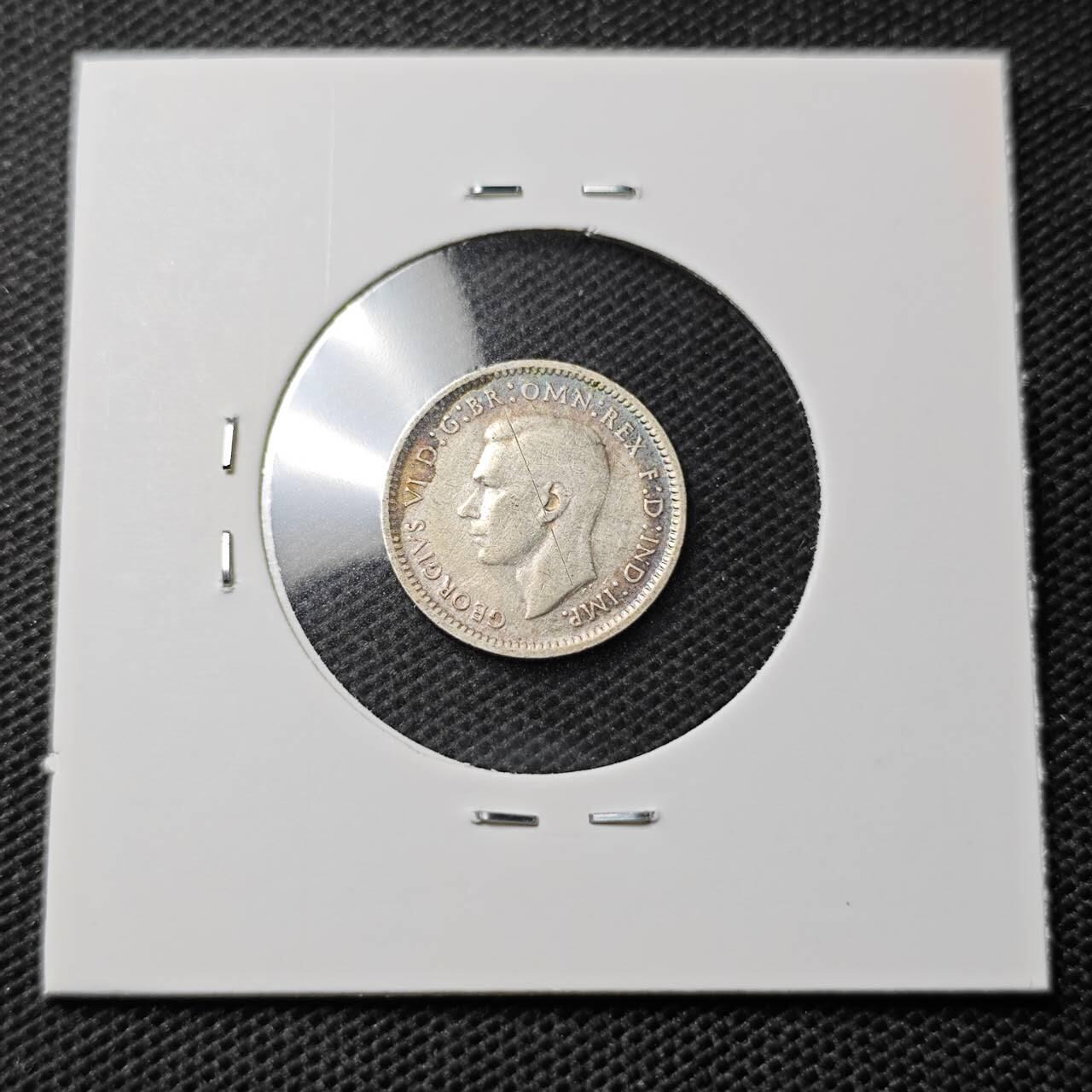 KK钱币收藏小铺  第369场  2月预留时间 周末发货  1942澳大利亚3便士银币 925高银