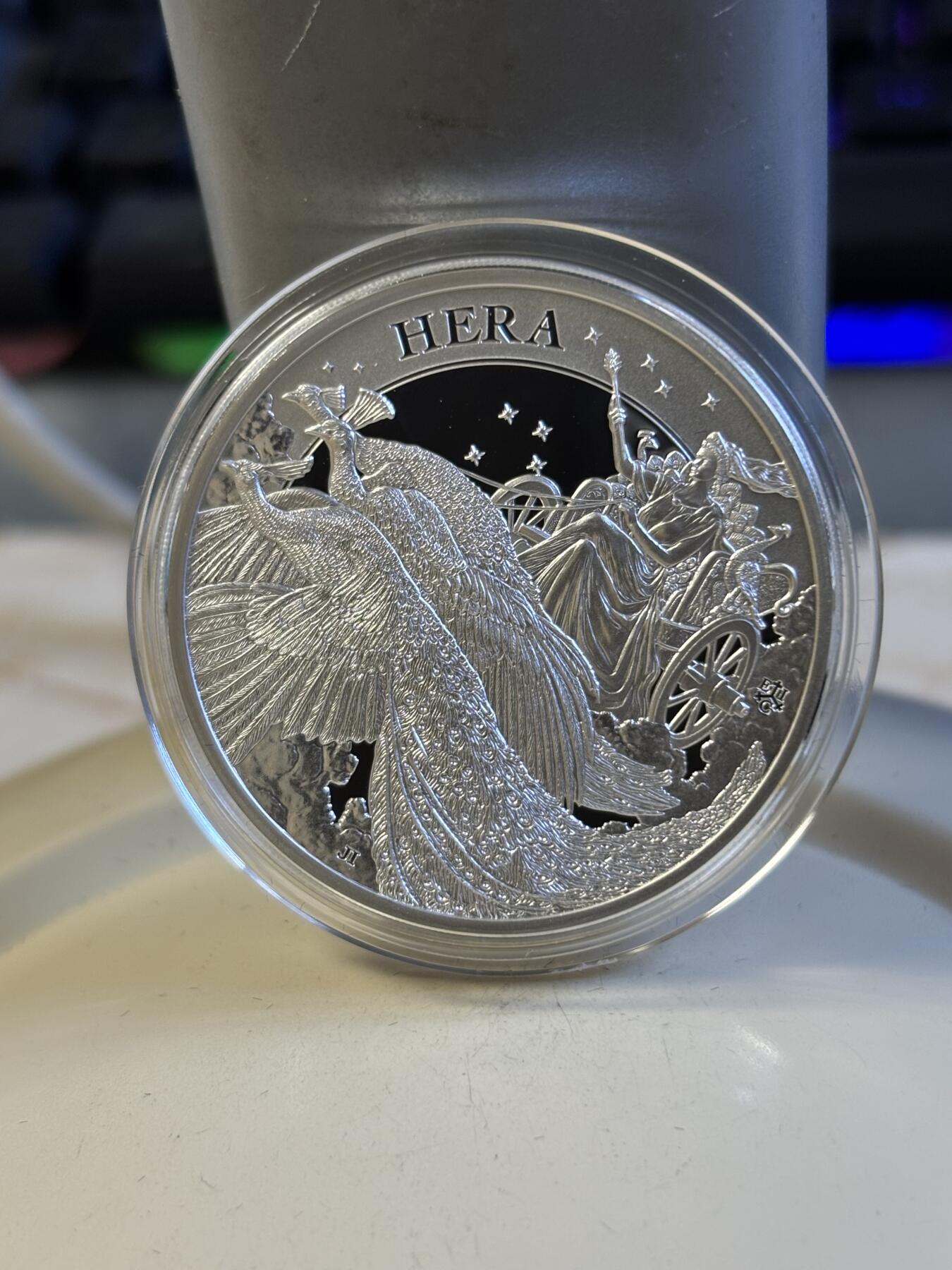 第181期拍卖 圣赫勒拿2022年希腊神话赫拉女神1盎司纪念银币，999银，发行1000枚
