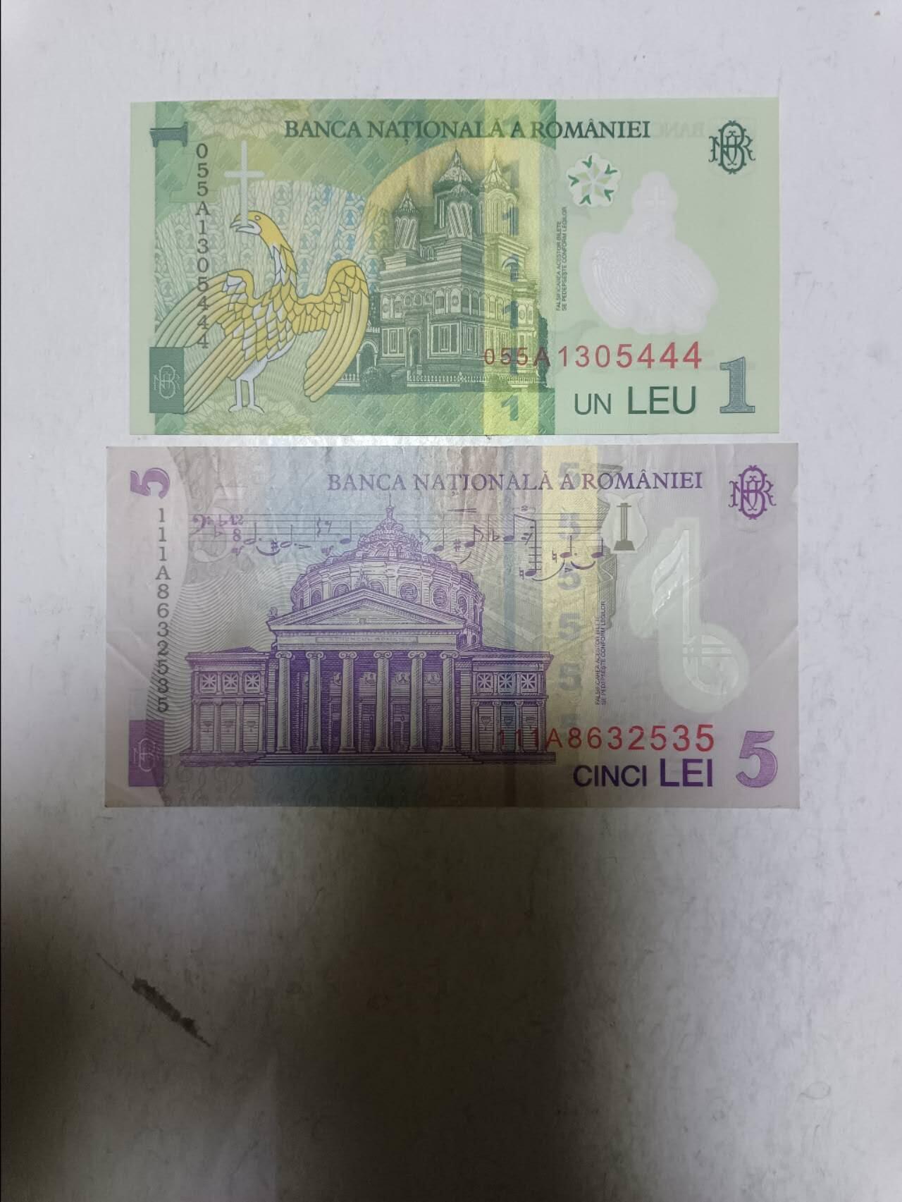 【20251117】非全新纸币第304场 罗马尼亚2张塑料钞