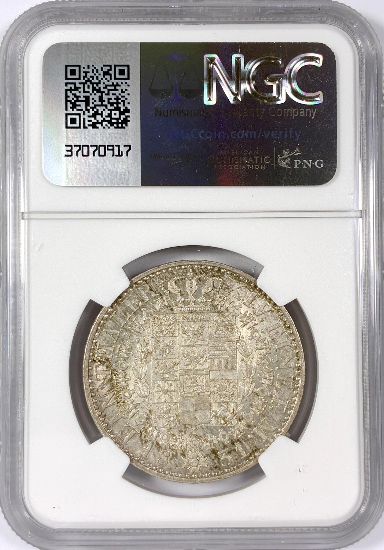 【雨安】【世界币章114期】2025-11-15 周六 19:30 保真 8秒倒数自动落锤 高效拍卖 [评级德国] Germany 德国 德意志 1泰勒 Prussia普鲁士 Thun.250 KM#0419 (1828-1840) 腓特烈·威廉三世.大头像.纹章 1831年 NGC-AU55 粉光 严评 这个品种如此品相非常难得