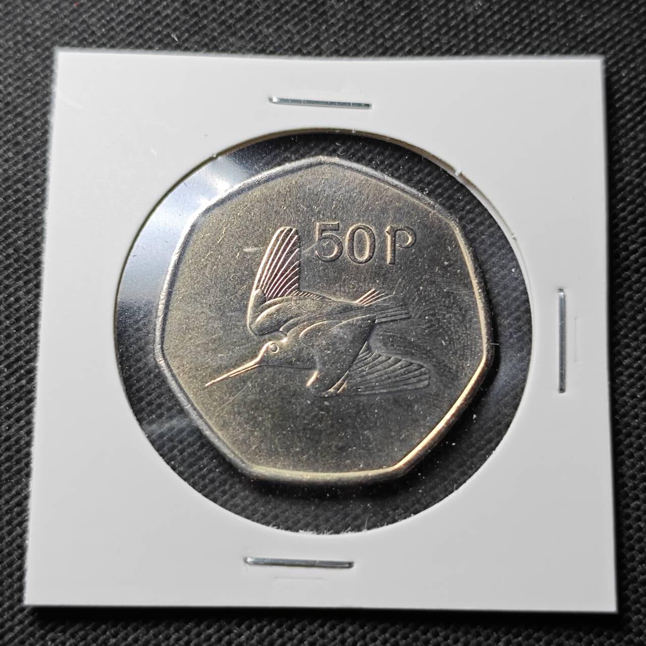 KK钱币收藏小铺  第369场  2月预留时间 周末发货  1974爱尔兰50便士