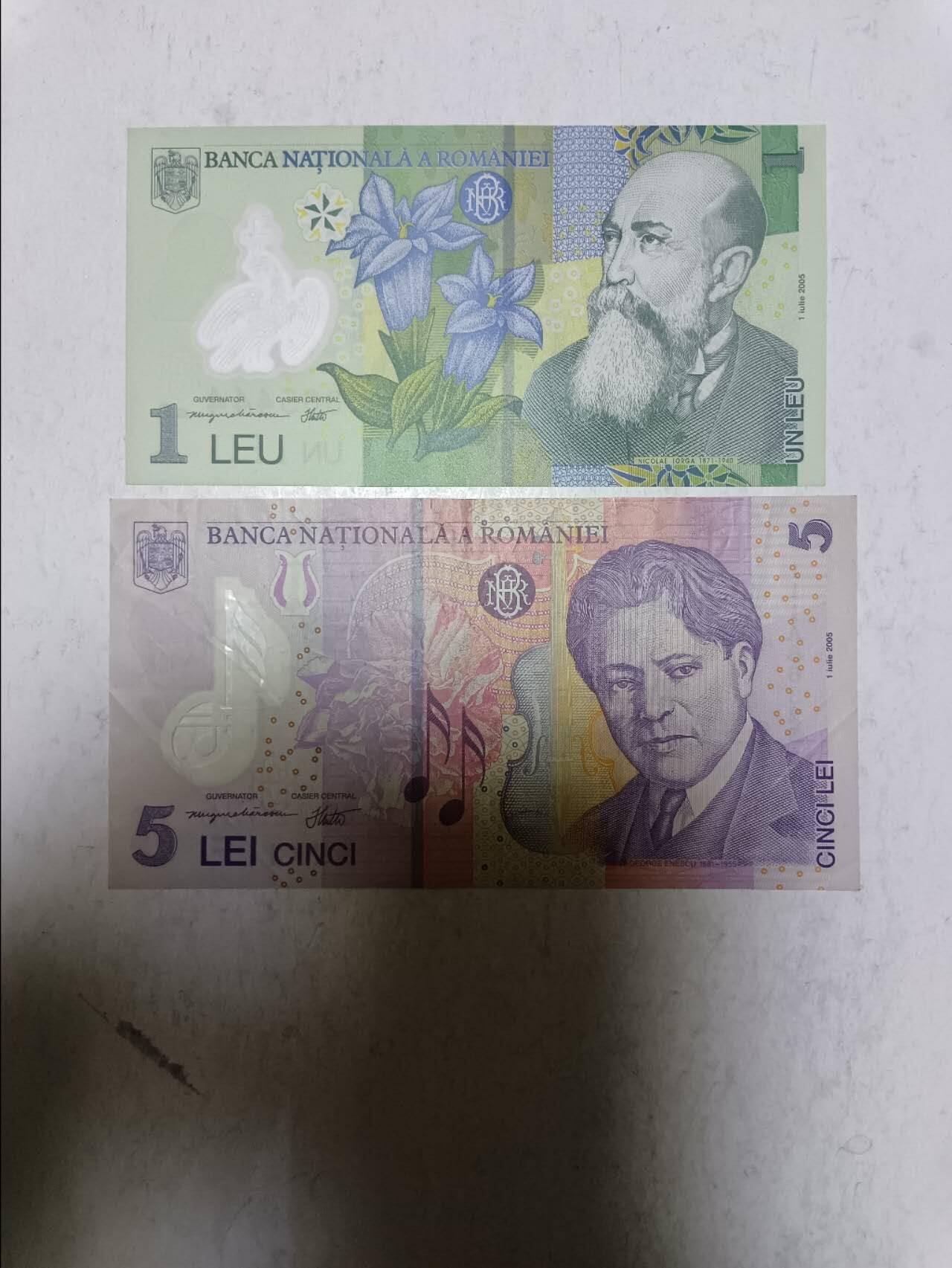 【20251117】非全新纸币第304场 罗马尼亚2张塑料钞
