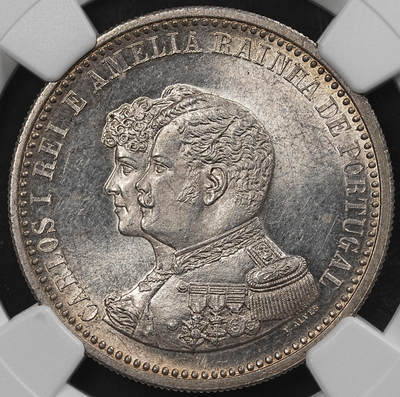 修遠堂世界钱币第九十三期 - NGC MS64 1898年葡萄牙-发现印度400周年纪念500R银币
