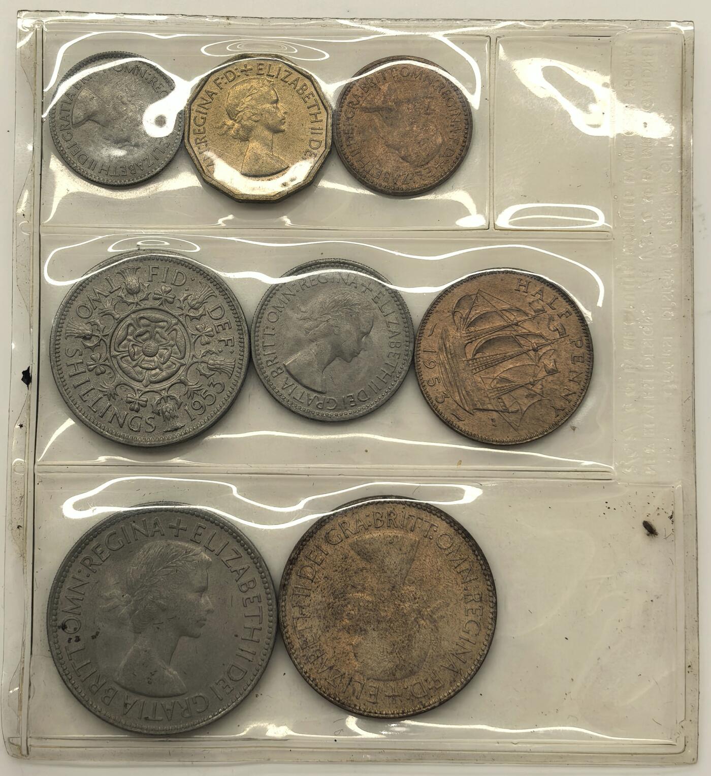 博洋堂世界钱币拍卖第146期（全场包邮） 英国1953年伊丽莎白女王加冕原光套币一组