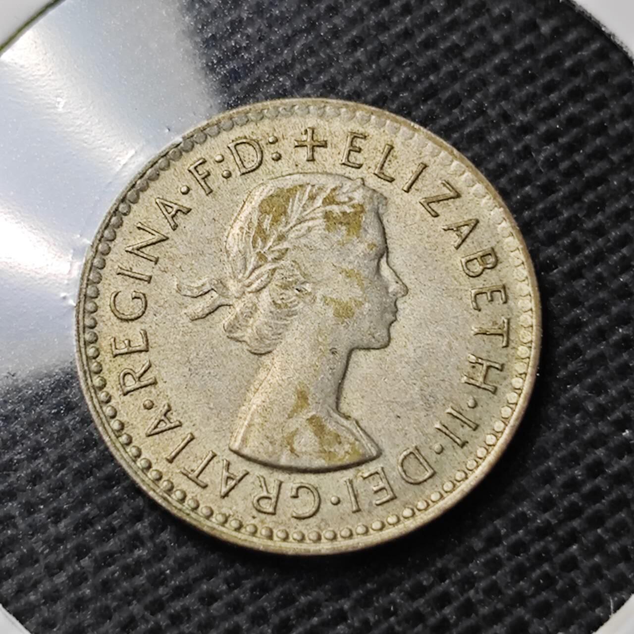 KK钱币收藏小铺  第369场  2月预留时间 周末发货 1957 澳大利亚6便士银币