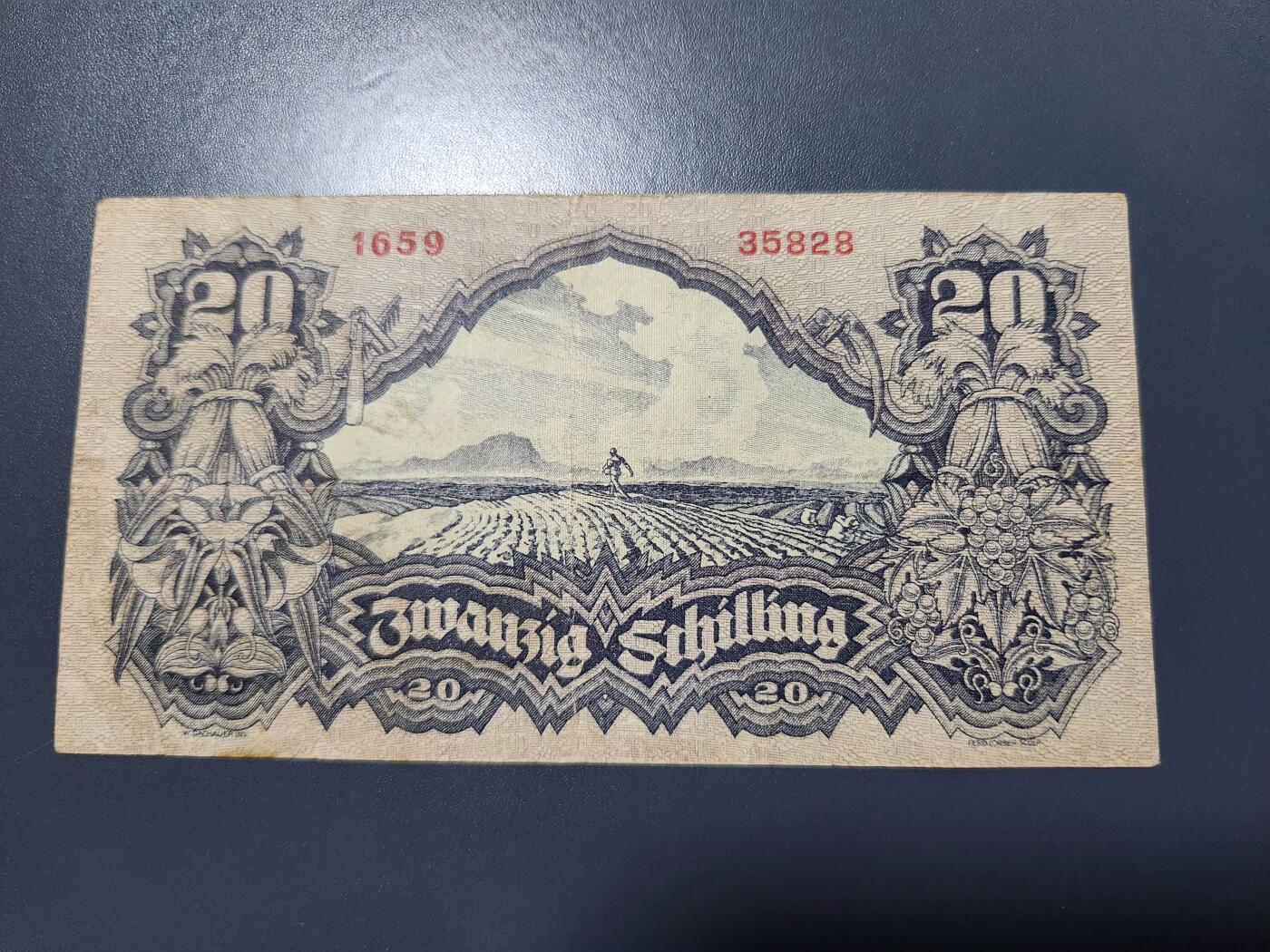 11月14号晚上8点 外国纸币自动截拍第56场 奥地利1945年20先令