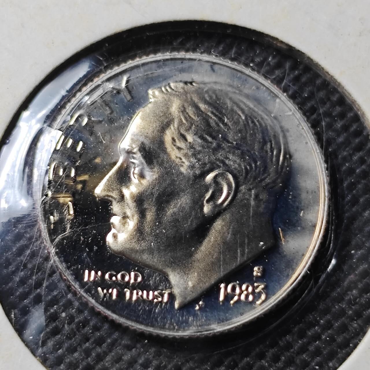 KK钱币收藏小铺  第369场  2月预留时间 周末发货  1983美国10分精制币