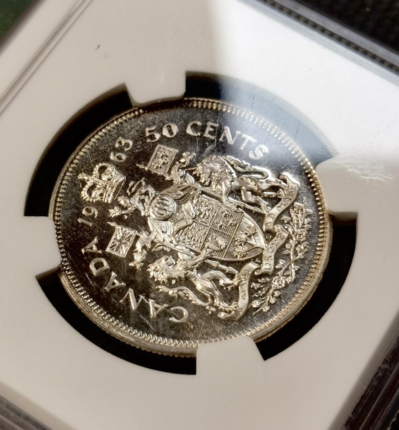 甄臻铺-世界币章拍卖（第39期）送拍享返佣金等优惠多多 NGC-PL66  加拿大50分 纹章银币