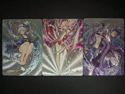 花开卡拍第47期（11月16号周日截拍，品控勿拍!!!拍品不寄存，运费5元，自制卡难免瑕疵，可能存在轻微撞角爆边等出厂瑕疵，品控介意勿拍！） - 燎原 原神同人 粗闪3张