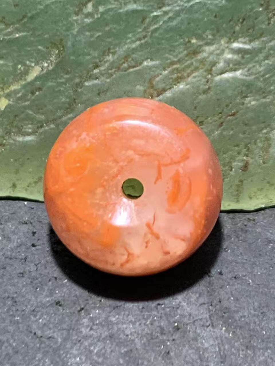 精美川料南红玛瑙冰飘柿子红小平安扣一个