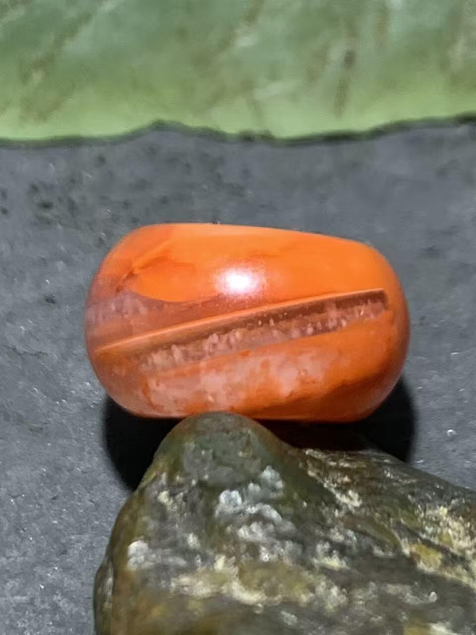 精美川料南红玛瑙冰飘柿子红小平安扣一个