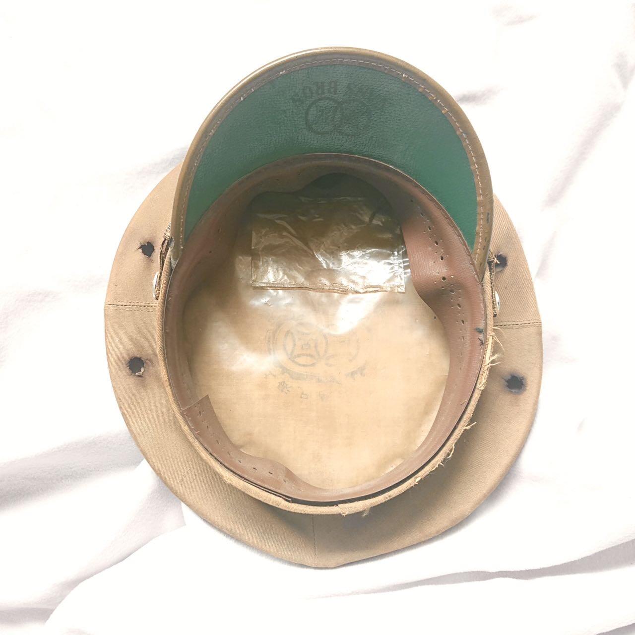 【第壹場】近代勋奖章徽章服饰杂项专场 民国空军官兵夏卡其大檐帽 上海兄弟帽厂 头围约52cm